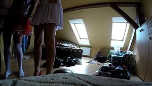 Upskirts in Switching Room, Nude and Switching Clothes, Bottoms Up Voyeur Adventures