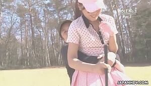 Chinese honey gets nude at the golf course